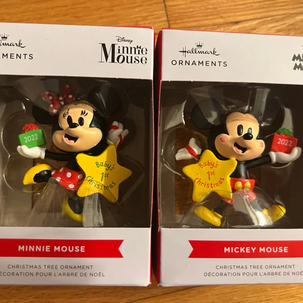 Disney Mickey & Minnie Mouse my first Christmas ornaments